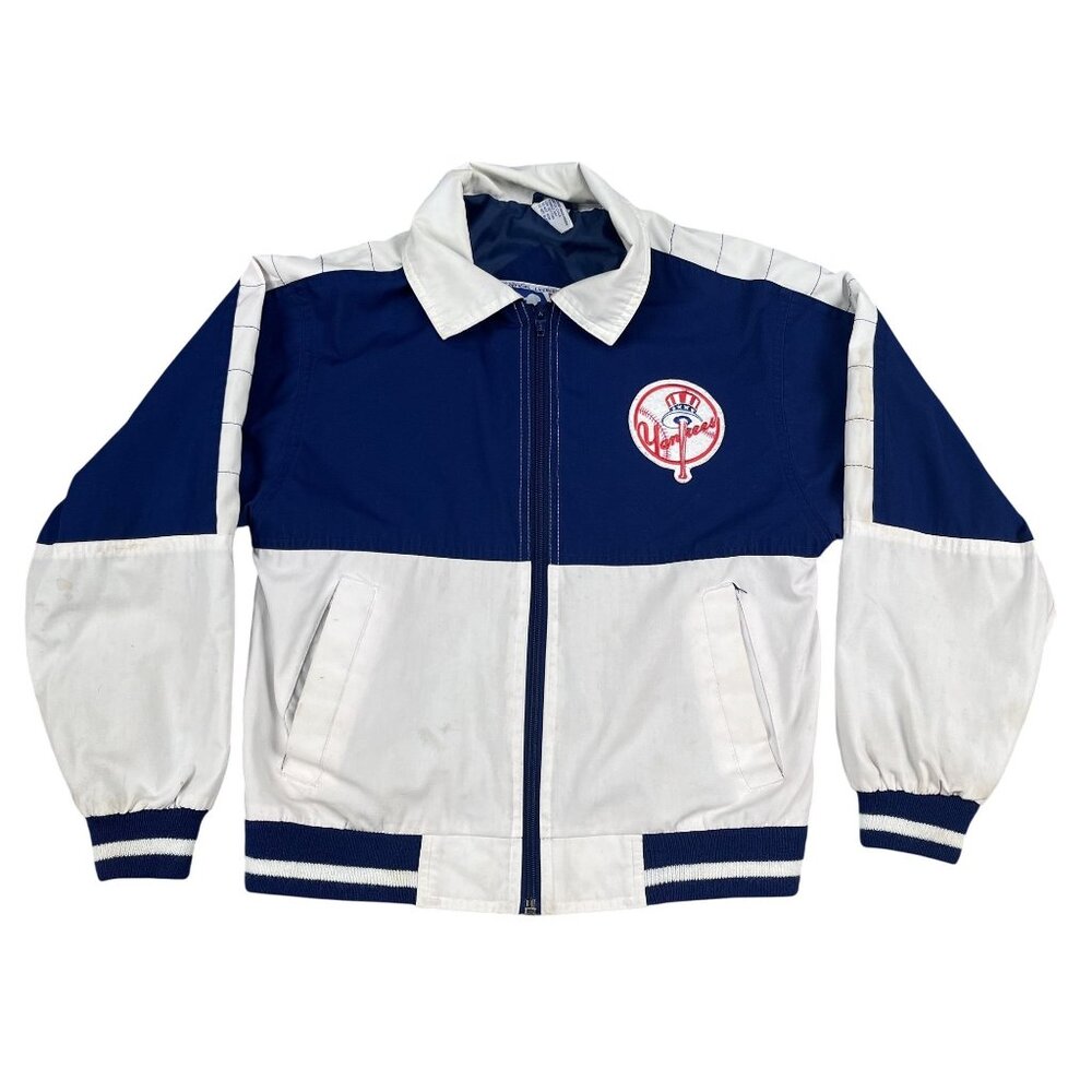 Vintage New York Yankees MLB Blue & White Youth‎ Jacket Sz Medium